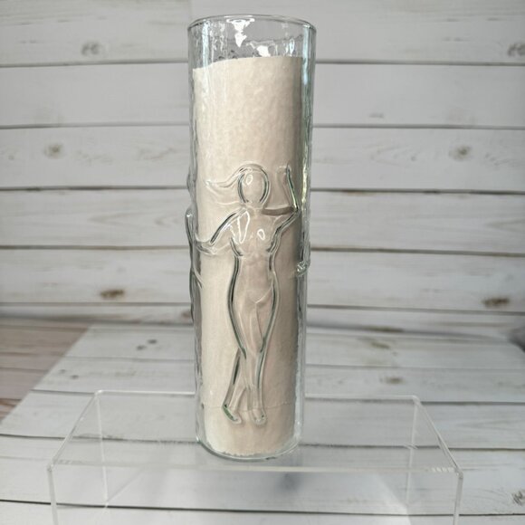 Vintage Libbey Le Femme 3d Naked Ladies 20 oz Clear Cocktail Glass Vase Barware - Picture 5 of 10